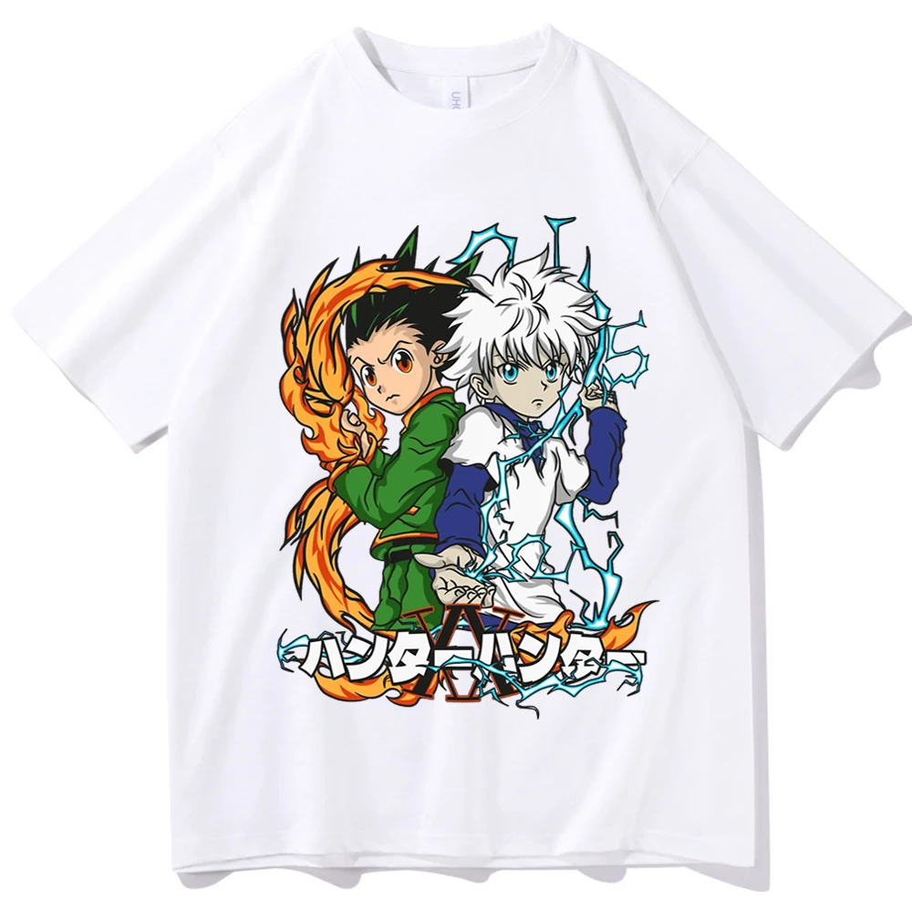 2023 Hunter X Hunter Gon аниме риза Killua аниме риза подарък за приятел Унисекс O-образно деколте ризи с къс ръкав Изображение 0