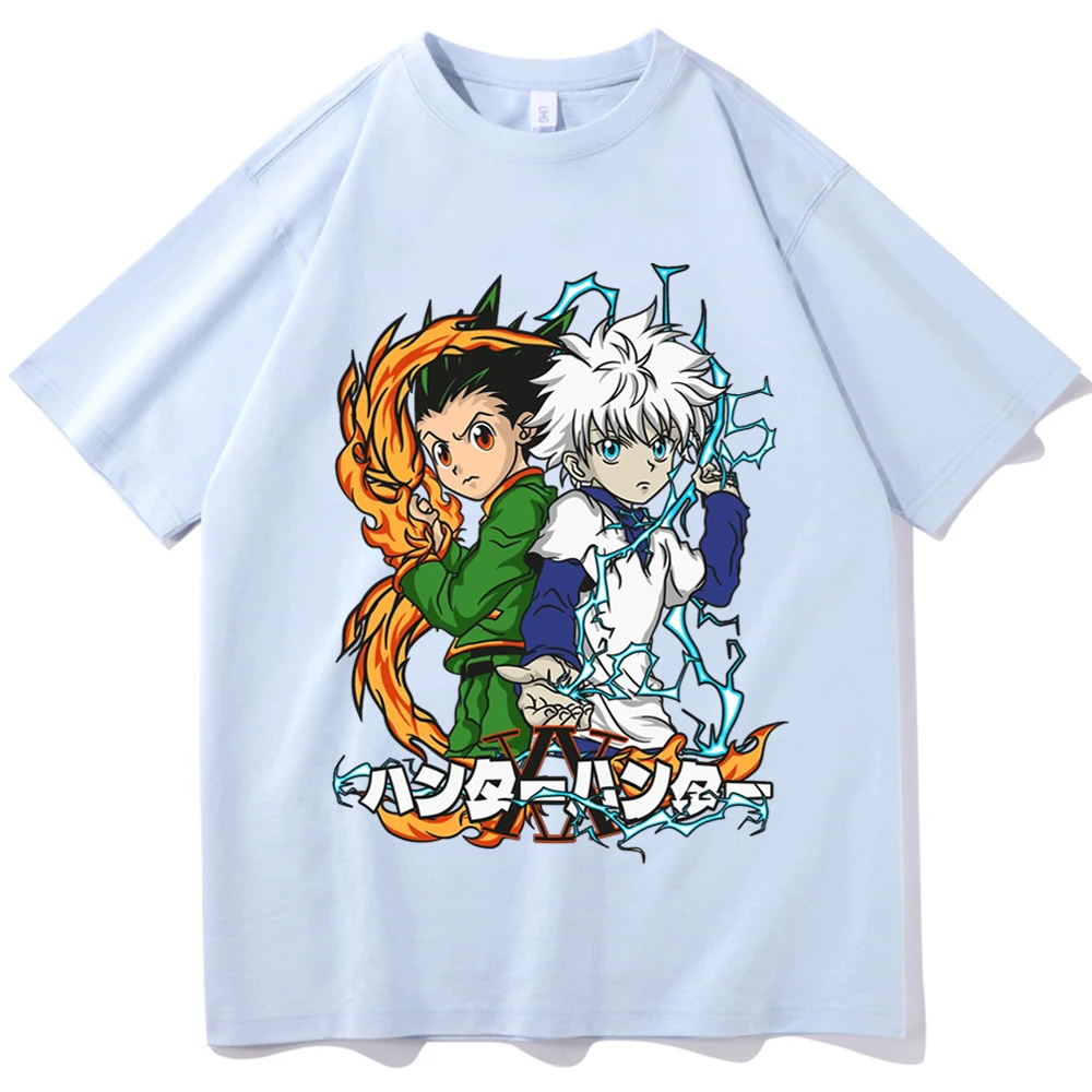 2023 Hunter X Hunter Gon аниме риза Killua аниме риза подарък за приятел Унисекс O-образно деколте ризи с къс ръкав Изображение 3