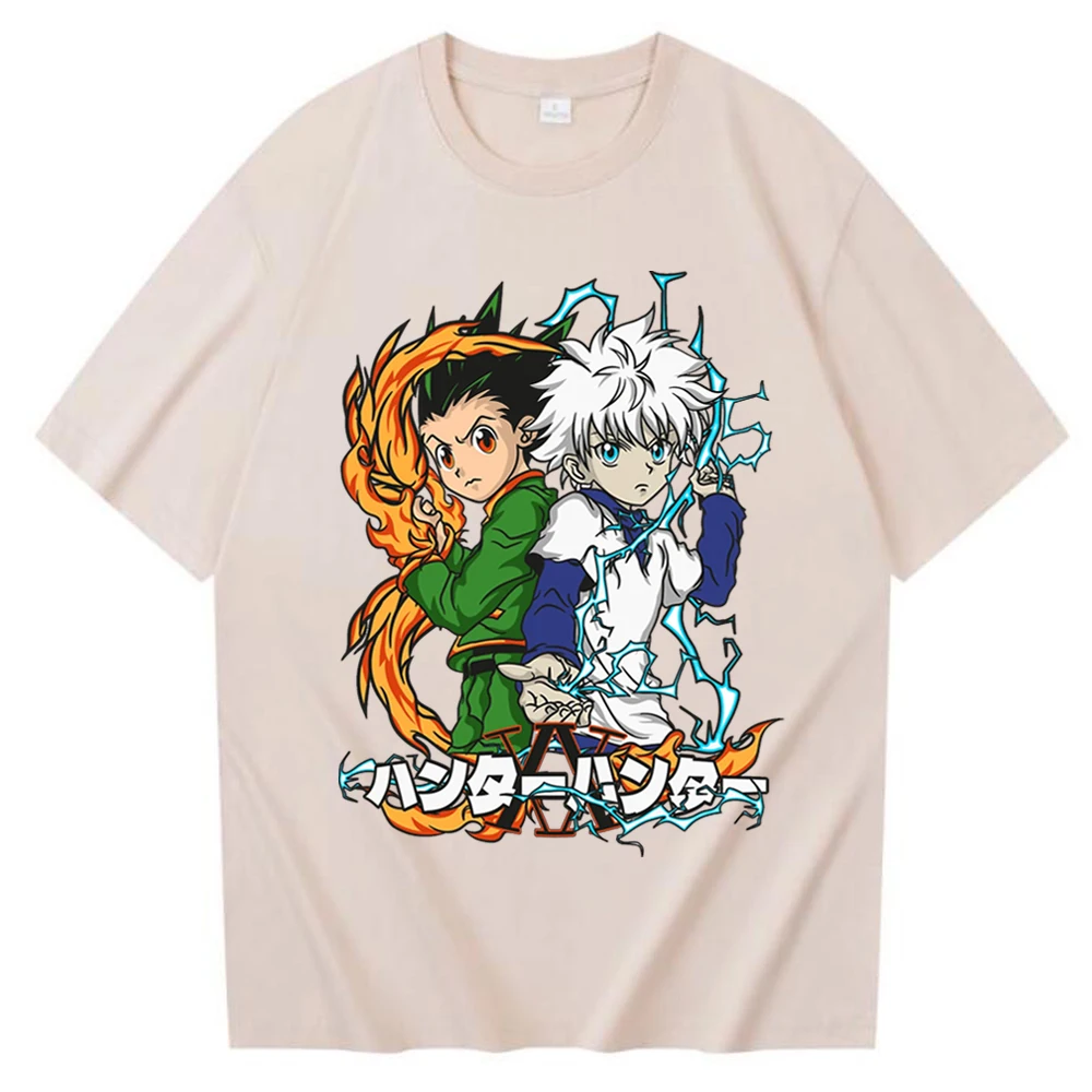 2023 Hunter X Hunter Gon аниме риза Killua аниме риза подарък за приятел Унисекс O-образно деколте ризи с къс ръкав Изображение 5