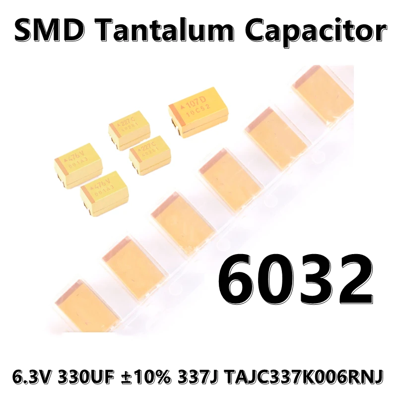(2pcs) Оригинален 6032 (тип C) 6.3V 330UF ±10% 337J TAJC337K006RNJ SMD танталов кондензатор Изображение 0