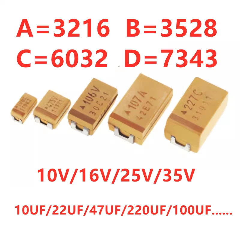 (2pcs) Оригинален 6032 (тип C) 6.3V 330UF ±10% 337J TAJC337K006RNJ SMD танталов кондензатор Изображение 1