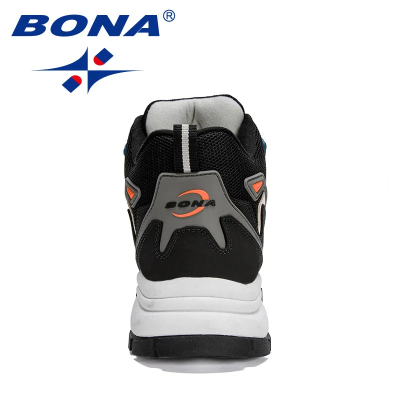 BONA 2023 Нова класика стил мъже туристически обувки действие кожа мъже атлетични обувки дантела нагоре открит мъже джогинг маратонки Изображение 1
