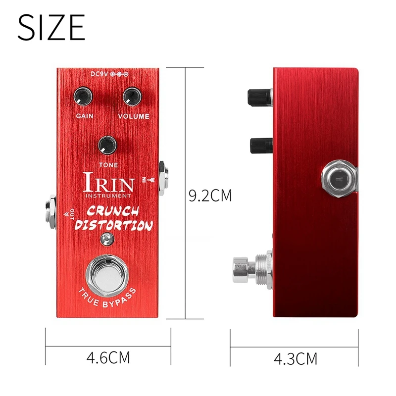 IRIN Електрическа китара Британски ефектор на изкривяване Хор Професионален едноблоков ефектор Матиран червен Изображение 5