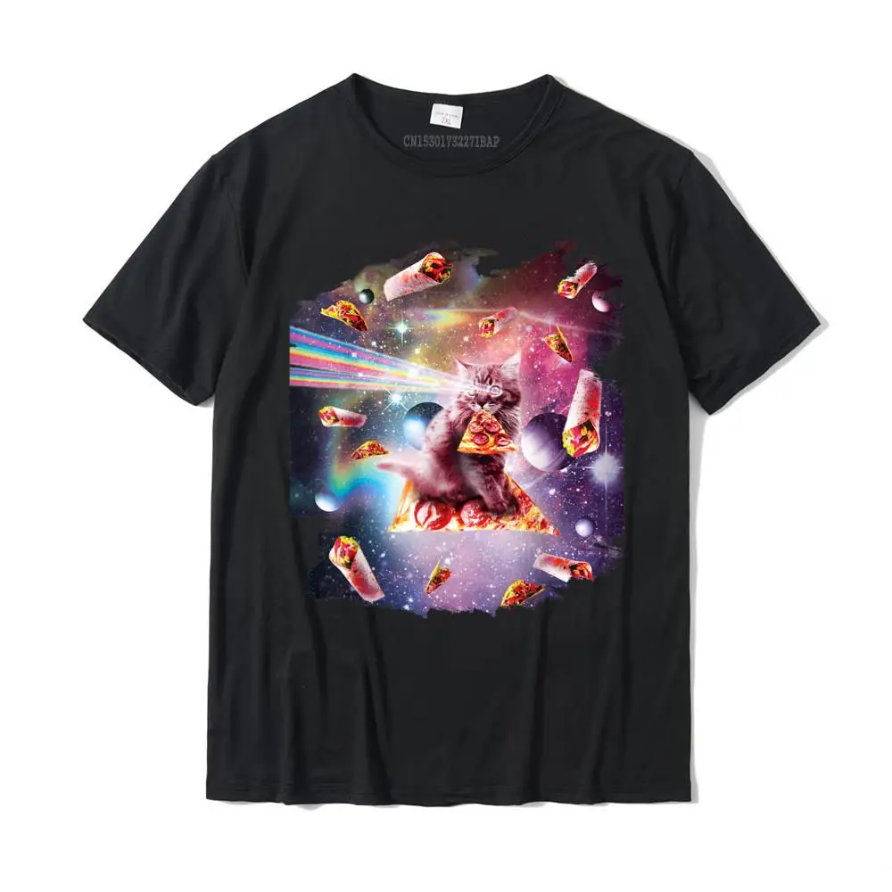 Outer Space Pizza Cat Rainbow Laser Taco Burrito тениска 3D отпечатани мъжки тениски в продажба Памучни върхове T Shirt Normal Изображение 0