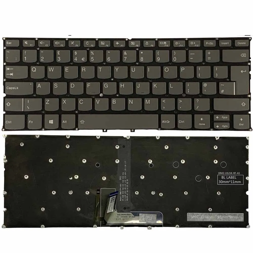 UK клавиатура с подсветка за LENOVO YOGA 940-14 C940-14 C940 14 C940-14iil Злато / черно Изображение 1