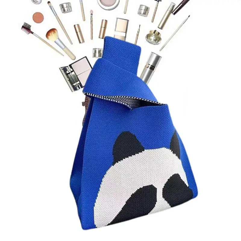  голяма пазарска чанта за жени жените Crossbody голяма пазарска чанта ръчно тъкани панда печат водоустойчив Оксфорд кърпа голям капацитет за училище пикник Изображение 0