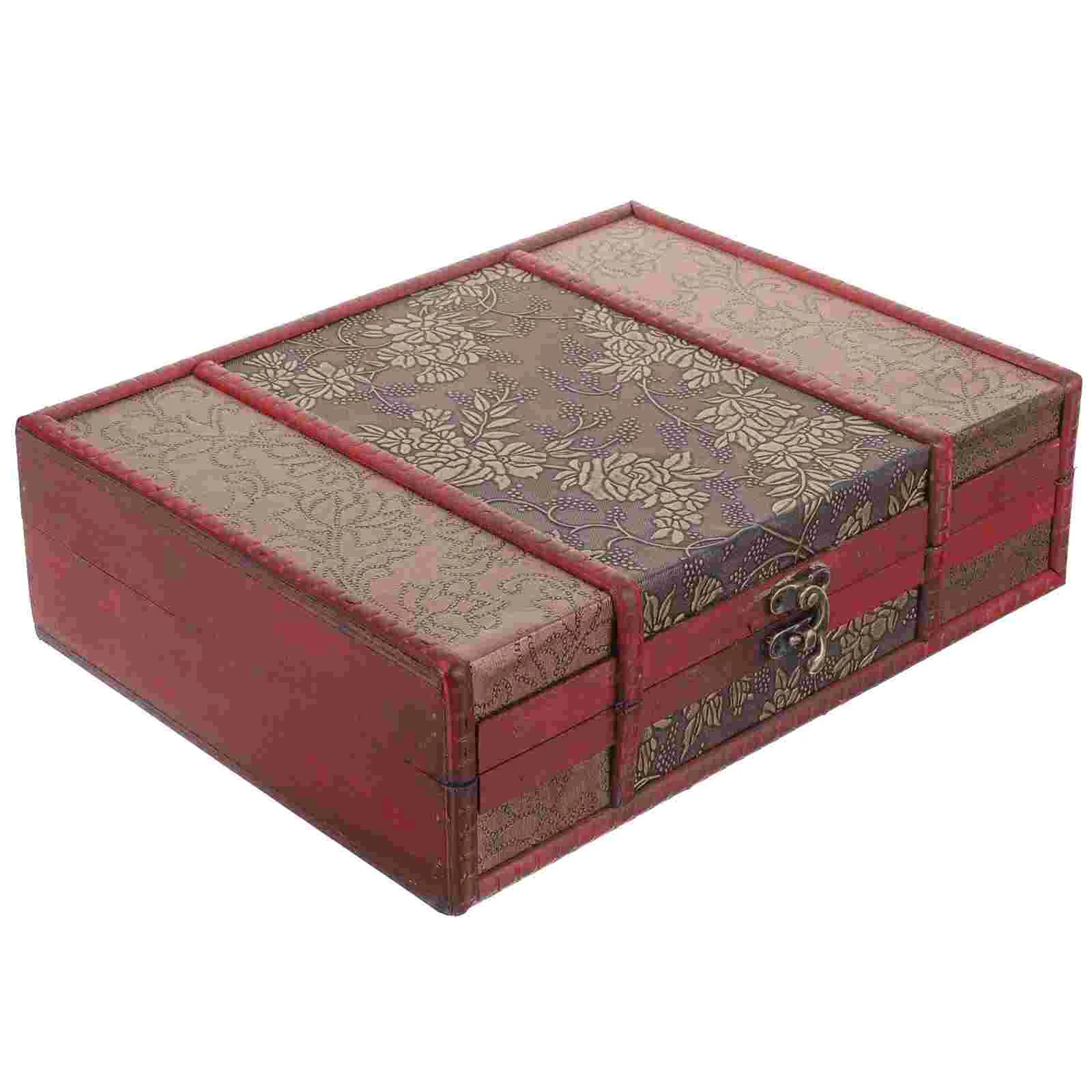 Кутия за съхранение със заключване Заключващ се сандък Багажник Голямо съкровище Дървени заключващи декоративни кутии Изображение 3