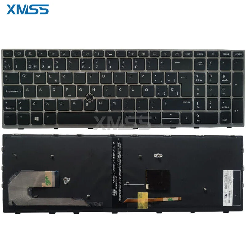 Нова американска клавиатура за HP EliteBook 850 G5 850 G6 755 G5 Сребърна рамка с подсветка Изображение 0