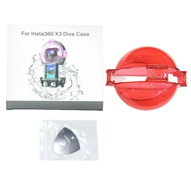 червен/розов/пурпурен водоустойчив корпус черупки филтър за 360 спортна камера L41E Изображение 3