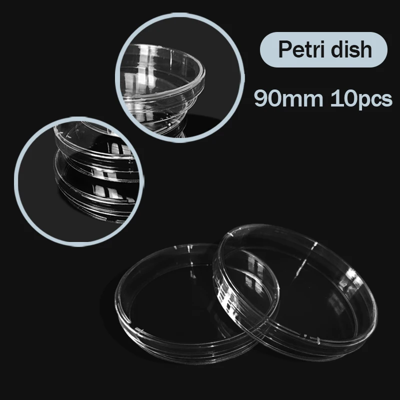 90mm10Pcs Петриеви чинии Пластмасови прозрачни с капаци Бактерии култура ястие биологични научни лабораторни консумативи Изображение 0