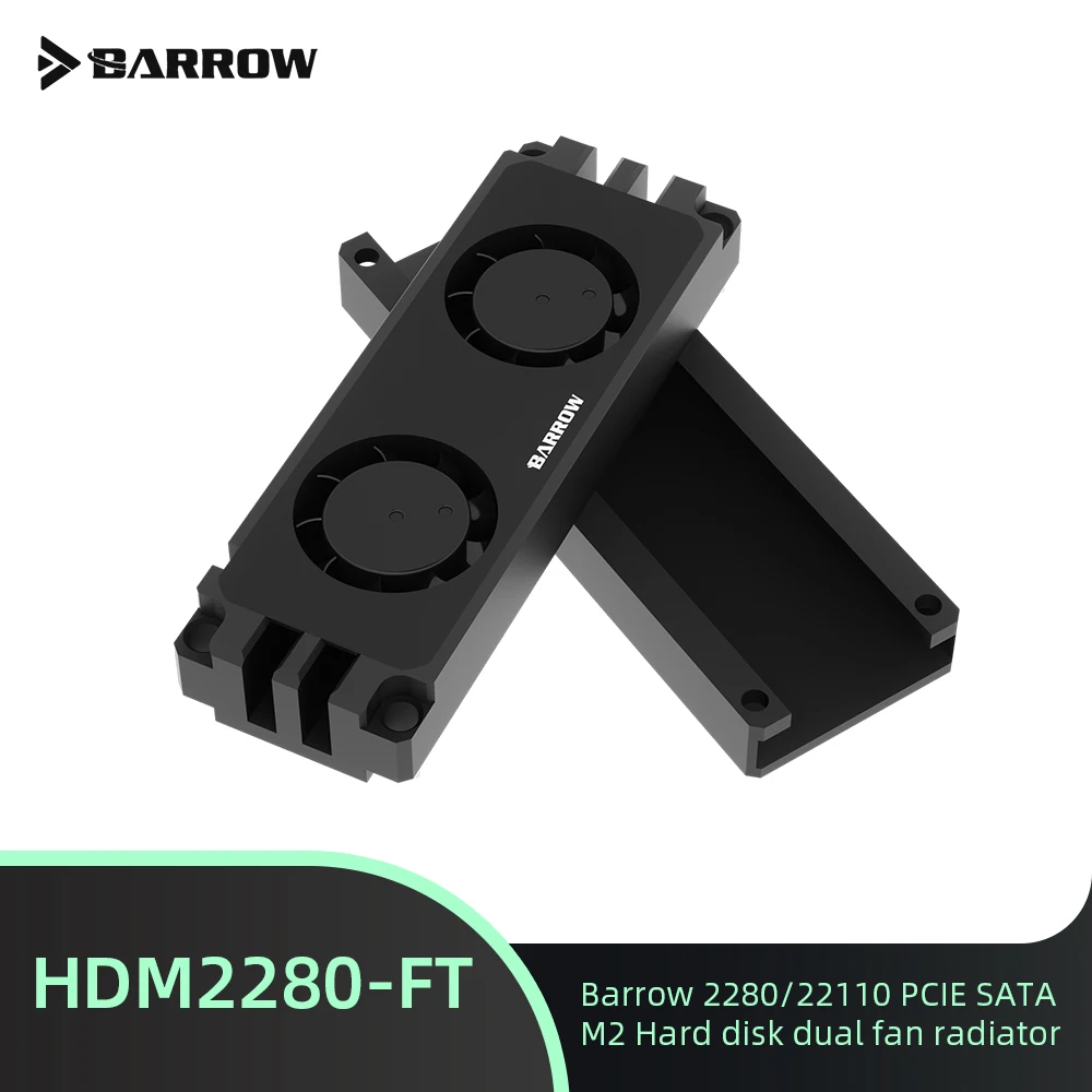 Barrowch M2 твърдотелен дисков охладител HDM2280-FT 2280 22110PCIE SSD Heatsink Arcrylic за PC Gaming Cooling Building Изображение 0