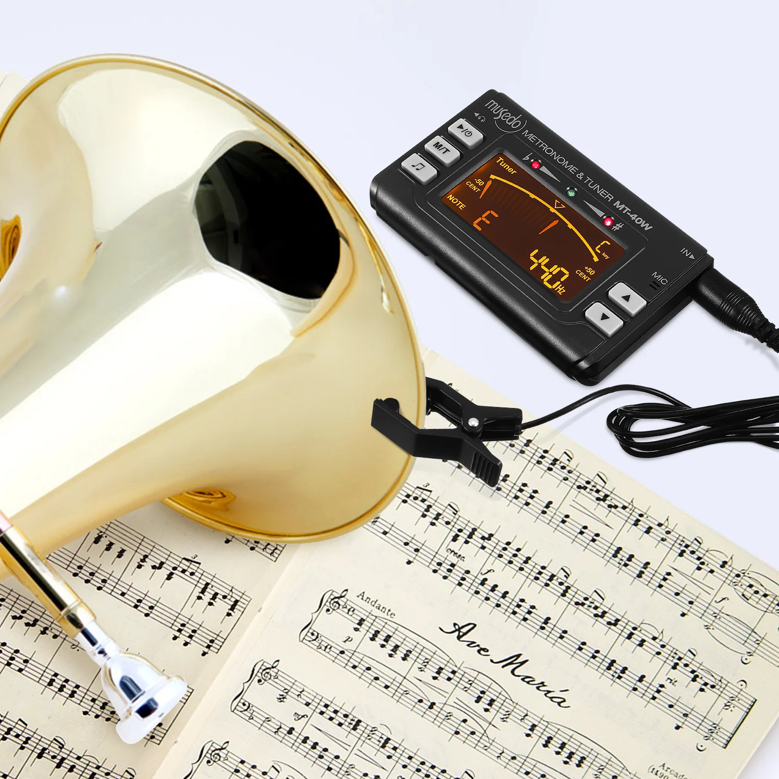 Metronome Tuner 3 In Digital Wind Instruments Tuner Alto Saxophone Flute Clarinet Trumpet Tuba Clip Pickup Изображение 2
