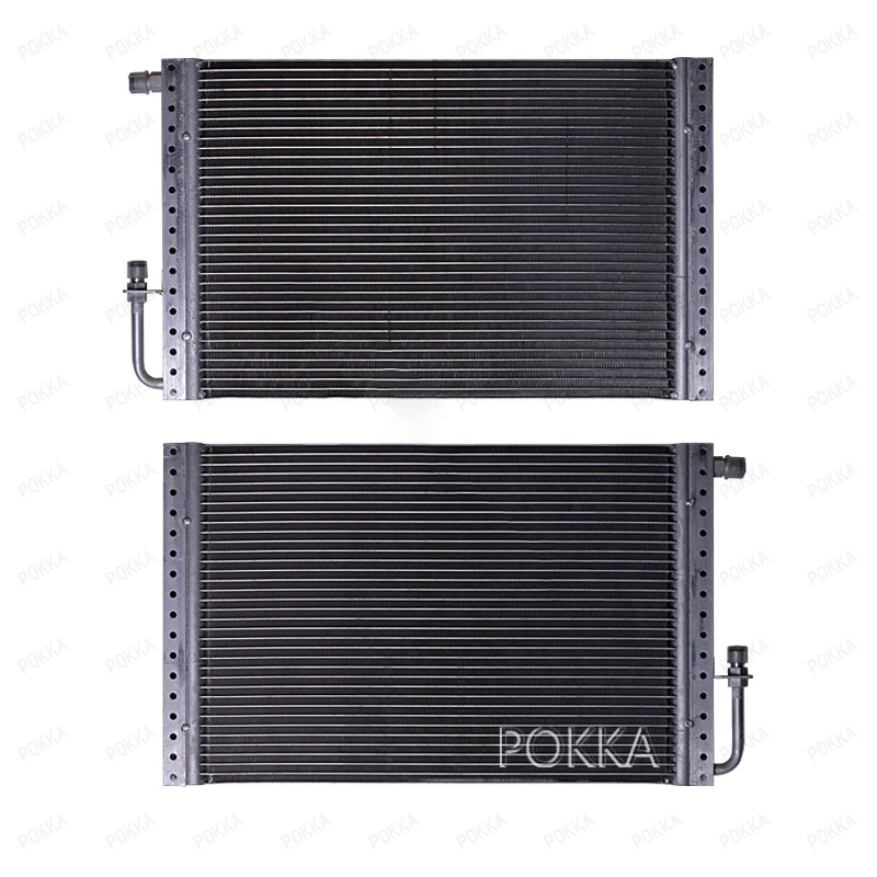 POKKA 16''x28''x22MM F / O Тип Универсален алуминиев кондензатор радиатор охлаждащ вентилатор комплект за реколта кола камион Hot Rod Radiat Изображение 0