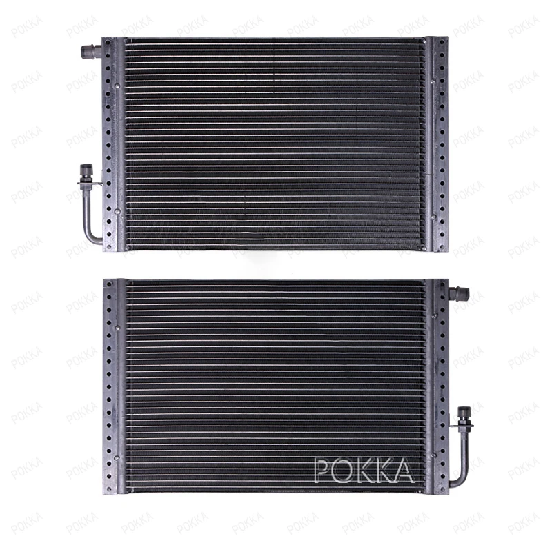 POKKA 16''x28''x22MM F / O Тип Универсален алуминиев кондензатор радиатор охлаждащ вентилатор комплект за реколта кола камион Hot Rod Radiat Изображение 1