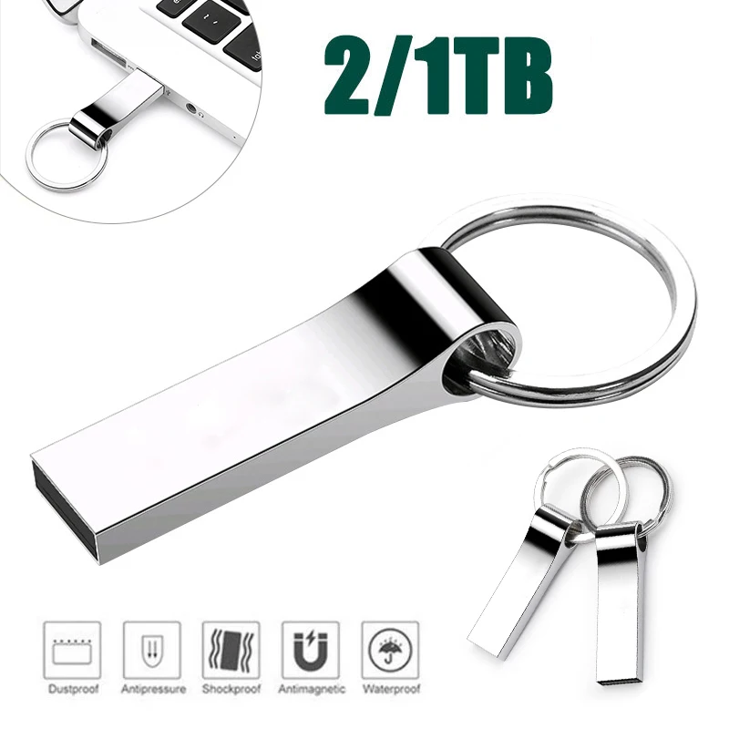 USB 2TB флаш памети с ключодържател метален USB флаш диск Pendrive флаш памет стик USB3.0 Изображение 1