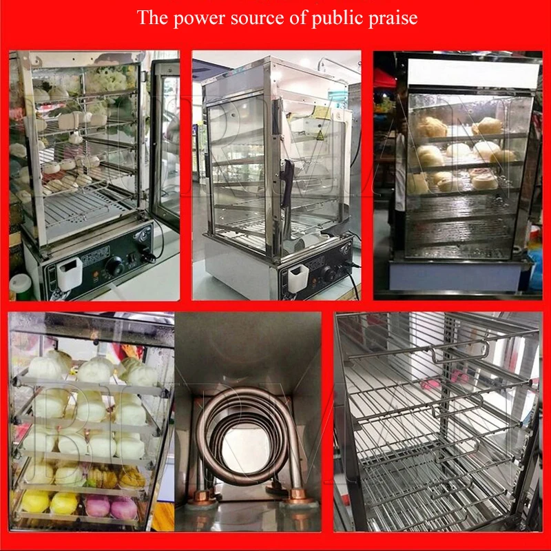 Електрически параход Търговски кок от неръждаема стомана топло кабинет храна пара машина топлина Начало Вертикален Proceessor Изображение 4