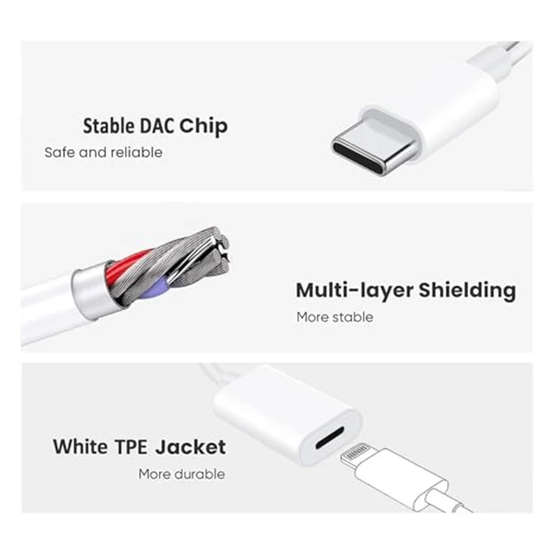 За USB C за Apple адаптер -мъжки USB-C към женски за Apple интерфейс адаптер за зареждане за Iphone Изображение 2