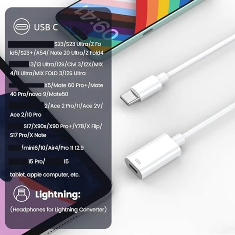 За USB C за Apple адаптер -мъжки USB-C към женски за Apple интерфейс адаптер за зареждане за Iphone Изображение 3