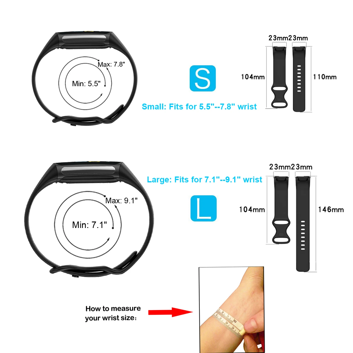 Каишка за Fitbit Charge 5 Силиконова заместваща гривна Fitbit Charge 6 Гледайте Tracker Мъже Жени Маншет Лента за Charge5 Часовник Изображение 3
