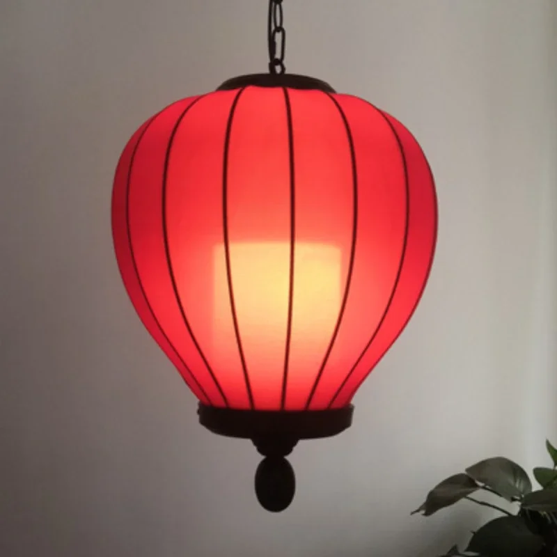 Китайски стил плат полилей ретро творчески ресторант хол персонализирани минималистични спалня декорация висулка лампа Изображение 4